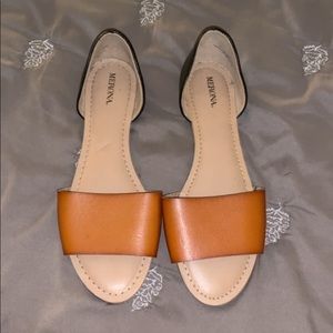 Black orange sandals